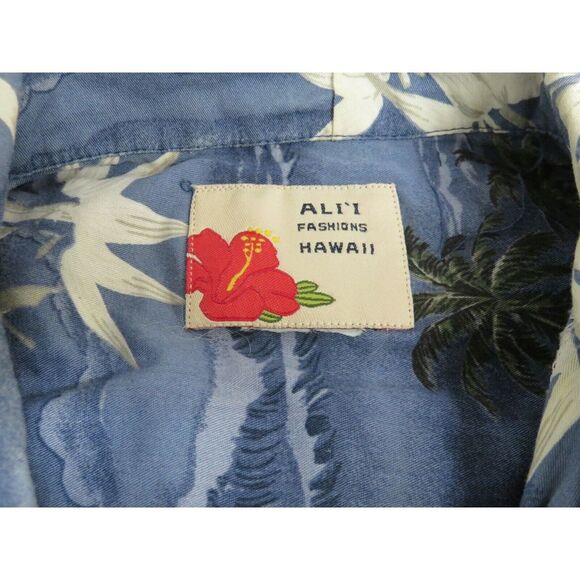 Mens ALI'I FASHION Floral Short Sleeve Button Front Hawaiian Islands Shirt Sz L - Picture 6 of 6